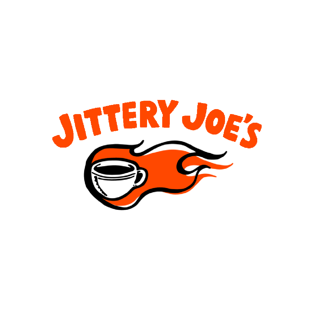 Jittery Joe's coffee flaming cup